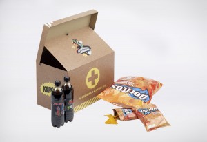 Team survival kit, including Doritos and Pepsi Max to put some real fizz back into the team.